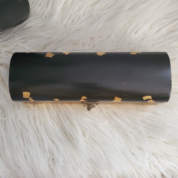 Gold Foil Black Cushioned Wooden Trinket Box - Picture 2 of 11